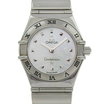 【日本直送】歐 мега OMEGA Constellation My Choice 腕錶 1561.70 石英 不鏽鋼 珍珠母貝錶盤 女款【二手品】