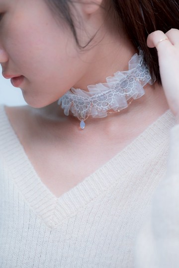 櫻霧三用蕾絲短項鍊