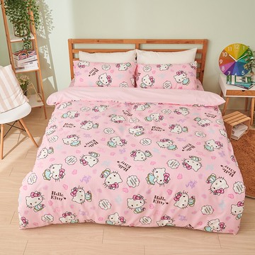 戀家小舖 兩用被 / 雙人【戀愛達人】冬夏鋪棉兩用被套 HELLO KITTY 正版授權 台灣製