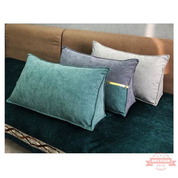 輕奢北歐三角腰枕長方形靠枕簡約仿羊絨抱枕沙發床頭靠背含芯包郵