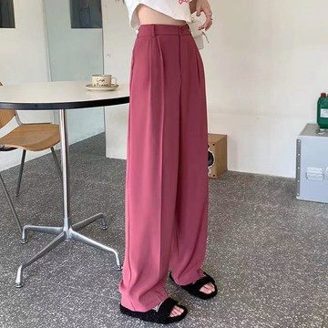 🎀臺灣出貨🎀西裝褲女春夏薄款高腰垂感闊腿褲寬鬆顯瘦直筒西褲休閒拖地褲長褲 休閒褲 西裝褲 女 寬褲女 闊腿褲