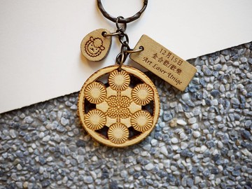 客製商品 台灣366生日花鑰匙圈 木製 雷射雕刻