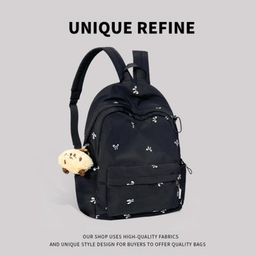 0607#新品 蝴蝶結刺繡女雙肩包2025新款上課書包初中高中生背包