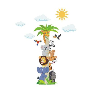 WA Wall Art 無痕設計防水壁貼 北歐風 動物 長頸鹿 獅子 大象 無尾熊 無痕貼 414