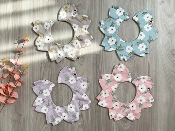 夏日的清新小白花 圍兜兜 口水巾 彌月禮