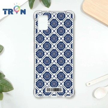 TRON 三星 A51 幾何復古花磚C款 四角防摔載具殼 軟殼 手機殼