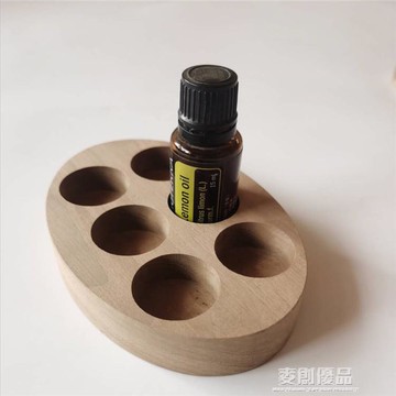 居家良品~精油收納盒擺台實木展示架一層6格15m分裝瓶整理陳列架胡桃木新品 雙11全館免運