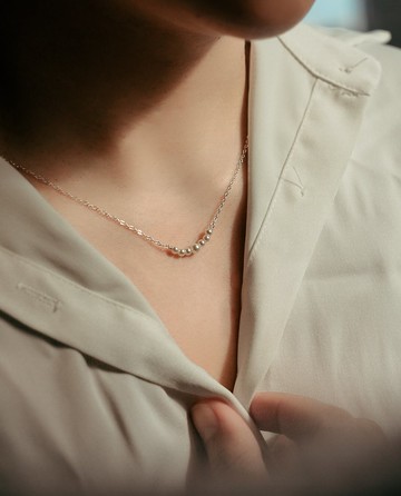 SELENE 微笑珍珠項鍊 Swarovski 施華洛世奇 SV925/14KGF