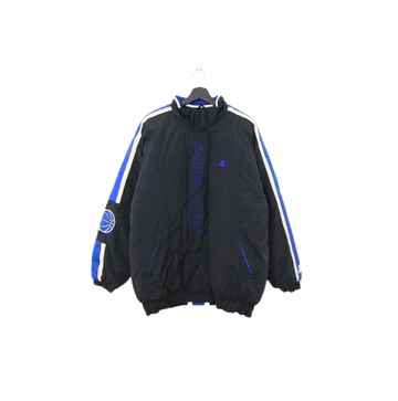 Back to Green-防風外套 黑藍拼接 T-07//vintage