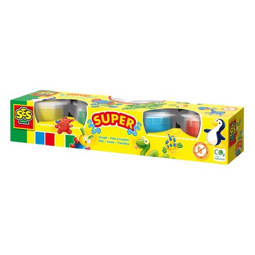 荷蘭SES 繽紛無毒創意黏土4色  Multicolor  90g  1盒