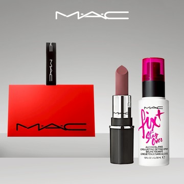 【MAC】1+1經典摯愛精巧組❤️極自我迷你唇膏 + 零暗沉定妝噴霧30ML  | 新年禮物 女生禮物 潤唇膏 護唇膏 護手霜