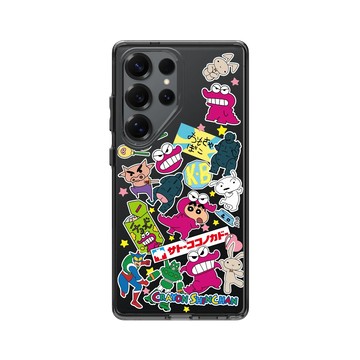 Galaxy S25 Ultra Clear 酷墨灰 - 蠟筆小新 Crayon Shinchan - 蠟筆小新經典拼貼款