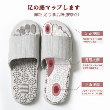 潔麗雅按摩拖鞋男女腳底指壓闆足底按摩柔軟靜音舒適防滑情侶拖鞋505123