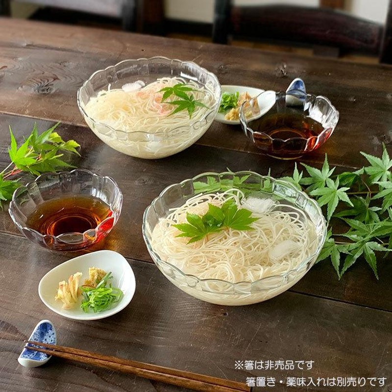 ガラス食器 麺鉢 そうめんガラス食器２人前セット アルカド そうめん鉢18cm2個 小鉢12cm2個 和食器 大鉢 小鉢 めん鉢 |  LINEショッピング