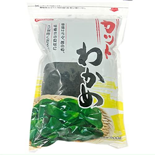 乾燥わかめ カット わかめ ワカメ 乾燥 業務用 大容量 海藻 チャック付き (200g   大容量 乾燥) 肉厚 (調理しやすいカットサイズ感)