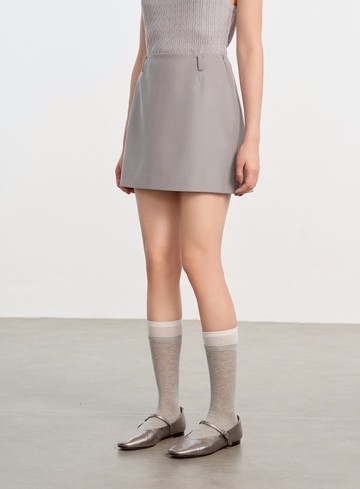 仿麂皮一片式褲裙