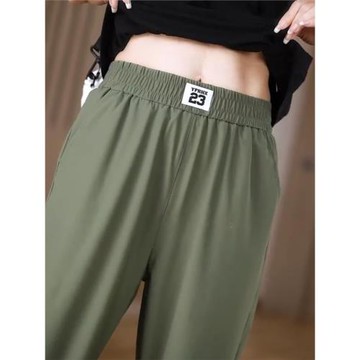 速干冰絲褲女夏季薄款防曬褲2025新款爆款九分夏天褲子休閑運動褲