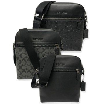 【COACH】Houston Flight Bag C Logo前拉鍊男款斜背包(多色供選)