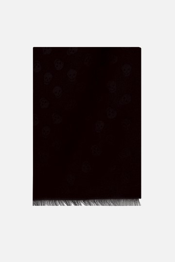 ALEXANDER McQUEEN Skull wool silk scarf Man