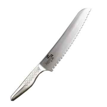 KAI 【日本】日本製-匠創名刀關孫六 流線型握把一體成型不鏽鋼刀-21cm(廚房麵包刀)
