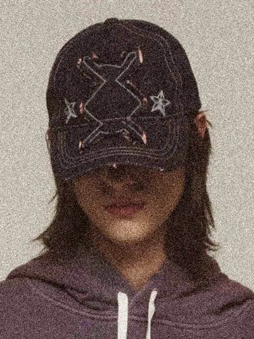 Halogen Star Denim Baseball Hat - Pink
