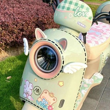 Q萌貓耳朵 可愛小翅膀耳朵 電動車裝飾小配件 尾部貼紙 摩托車装饰 迷你小巧 可愛貓耳朵