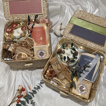 手作干花香薰蠟燭禮盒歐舒丹香氛皂套裝女生日結婚伴娘伴手禮品物