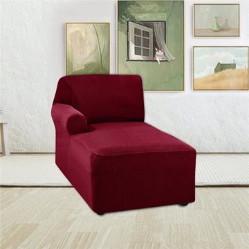 跨境玉米絨單個左右貴妃L型沙發套罩北歐式純色彈力全包沙發椅套