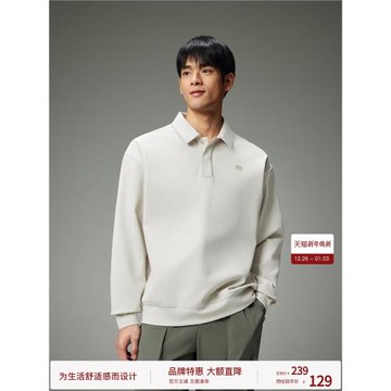 BODYDREAM網球運動POLO衫男款重磅肌理感長袖衛衣寬松休閑套頭衫