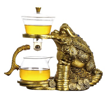 BOACUP 一鹿有你 自動磁吸泡茶器 金蟾蜍套裝 高硼硅玻璃 茶水分離  27 x 14cm  1組