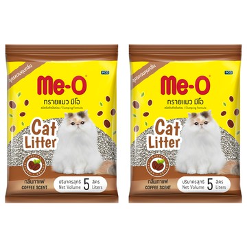 Me-O 咪歐 凝結貓砂 天然無毒 氣味控制 高效吸水 超低粉塵  5L  2袋  咖啡飄香
