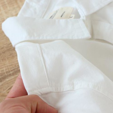 畢備款日系純棉牛津紡復古口袋長袖翻領襯衣男女寬松白襯衫外套潮