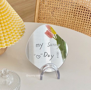 元氣角落 ins風小眾設計創意不規則化妝鏡臥室桌面臺式鏡子梳妝鏡