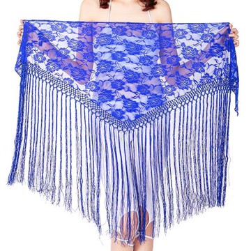 新款肚皮舞腰鏈流蘇蕾絲臀巾腰巾舞蹈表演出玫瑰三角巾印度舞腰帶