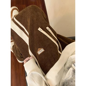 品牌旗下DAYIDS秋冬季闊腿褲女寬松運動褲加絨休閑拖地褲女生長褲