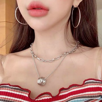 快速出貨▾附電子發票 小眾不規則雙鍊設計 歐美冷淡風 不鏽鋼 雙環項鍊 鎖骨鍊 純鋼項鍊 穿搭配件 金屬項鍊項鏈