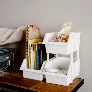 斜口可疊加桌面收納盒