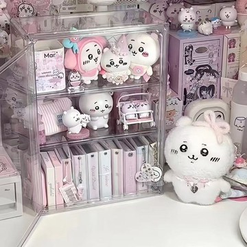 亞克力階梯公仔收納盒 高透防塵展示櫃 收納盒 雜物整理盒 展示櫃 抽屜櫃  收納櫃 防塵櫃 防潮櫃 公仔盒痛櫃