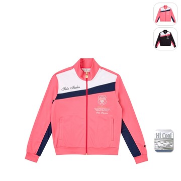 【FILA】女性 吸濕排汗 針織外套-珊瑚紅 5JKZ-1749-LR