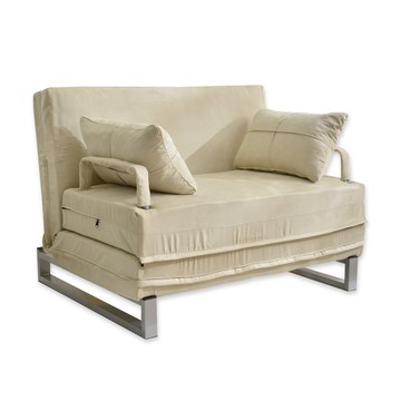 【班尼斯】艾新覺羅 五段式調整彈簧沙發床 (布套可全拆洗+台灣製造)-淺卡其