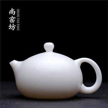 德化羊脂玉手工白瓷泡茶壺 沖茶家用經典西施壺 功夫茶具球形濾孔