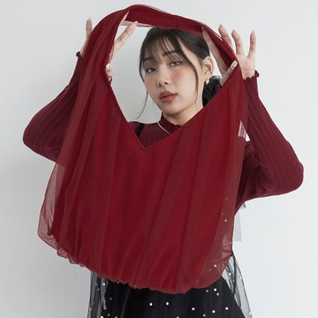 夢幻雙層透紗側背包