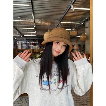 秋日美拉德少女～秋冬面料立體剪裁好版型百搭翻邊漁夫帽子女盆帽