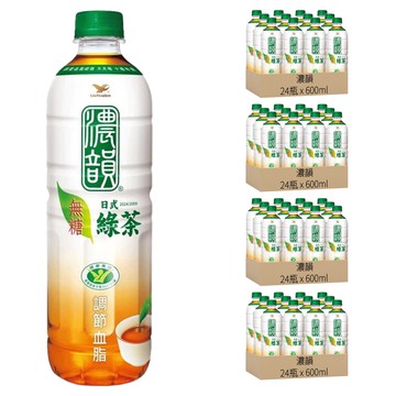 濃韻 日式綠茶 無糖  600ml  96瓶