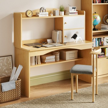 ??快速出貨 可開發票 書桌書架組合現代簡約小戶型電腦辦公桌家用臥室學生寫字學習桌子