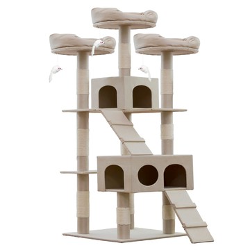 hellomangchi 豪華大型貓跳台 DS8897  1個  米色