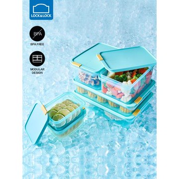 樂扣樂扣保鮮盒塑料家用大容量水果蔬菜冷凍冷藏冰箱收納盒長方形