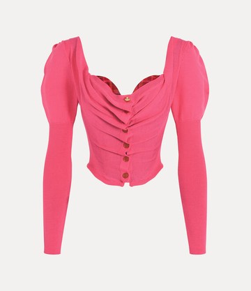 Vivienne Westwood Nana Bea Corset Cardigan Wool Pink 44 Women