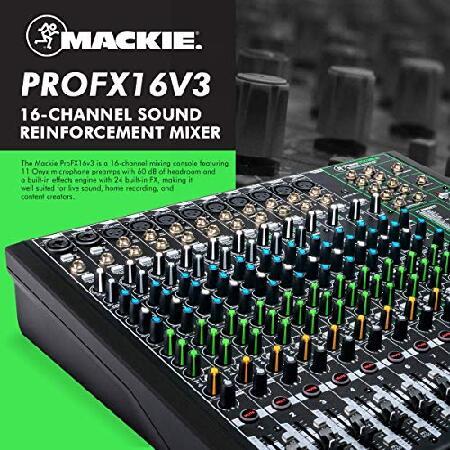 Mackie ProFX16v3 16-Channel Sound Reinforcement Mixer with Built-In FX   Basic XLR USB TRS TS RCA Cable Bundle ＆ Fibertique Microfiber Cleaning Cloth