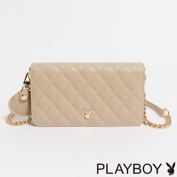 PLAYBOY - 斜側背包 Playful系列 - 卡其色